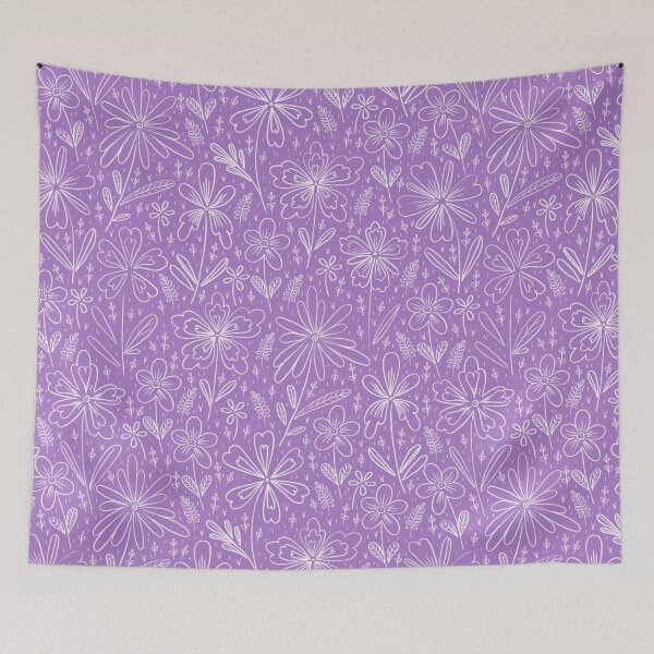Item preview, Chalk Flowers, Light purple background designed and sold by Alex  Blud.