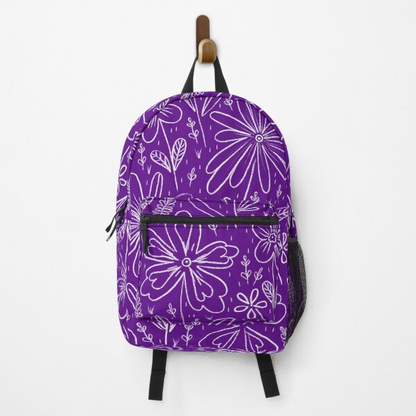 Item preview, Chalk Flowers, Dark purple background designed and sold by Alex Blud.