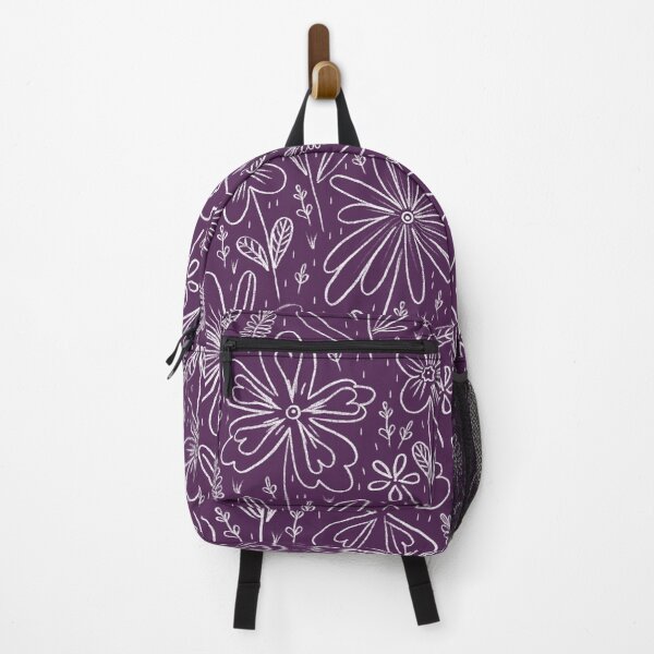 Item preview, Chalk Flowers, Dark lilac background designed and sold by Alex Blud.