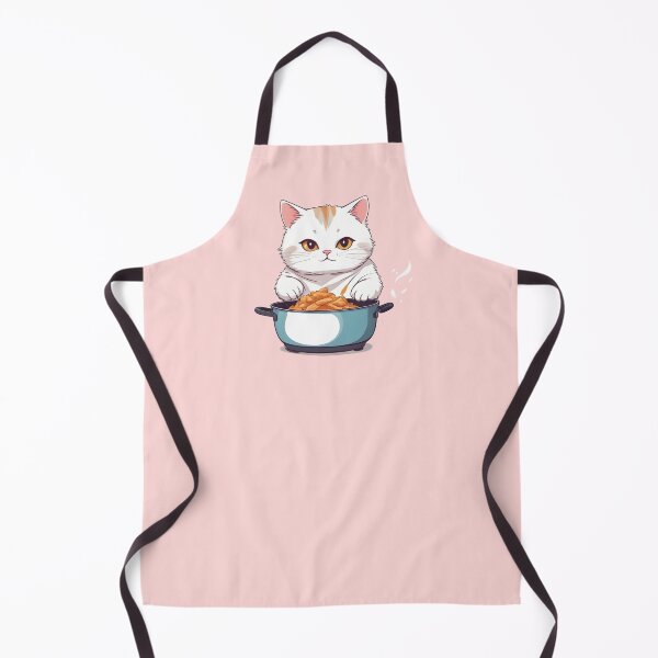 Item preview, white cat cooking designed and sold by anydesign01.