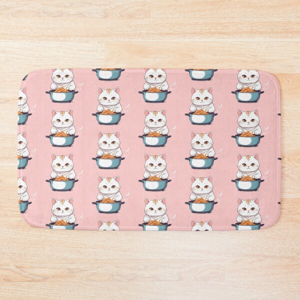 Item preview, white cat cooking designed and sold by anydesign01.