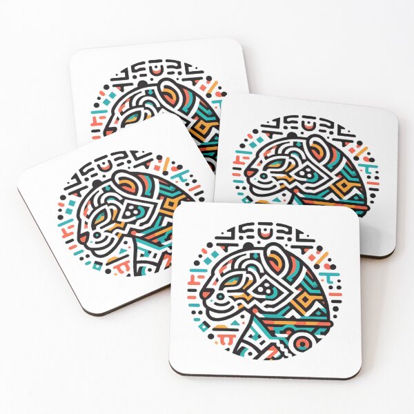 Item preview, Jaguars with Aztecs patterns that look like ancient art and culture designed and sold by kankan22.