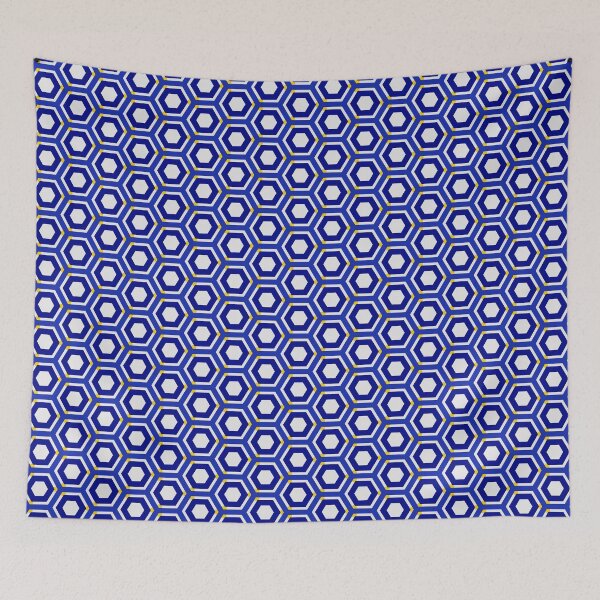 Item preview, Geometric Navy And Gold Colorful Honeycomb Hexagons designed and sold by Triplicate Limited.