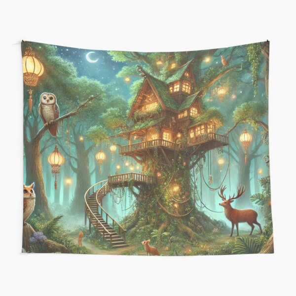 Item preview, Enchanted Treehouse - Mystical Forest Dwelling designed and sold by VibeNest.