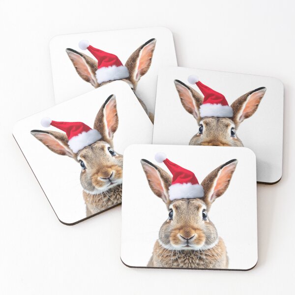Item preview, Funny Rabbit Wearing Christmas Hat designed and sold by LazyOwlStore.