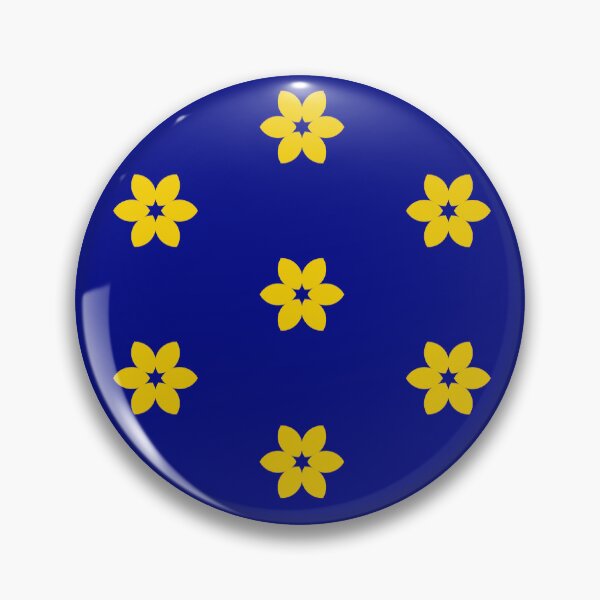 Item preview, Geometric Navy And Gold Yellow Flowers On Phthalo Blue designed and sold by Triplicate Limited.