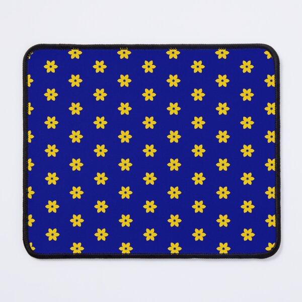 Item preview, Geometric Navy And Gold Yellow Flowers On Phthalo Blue designed and sold by Triplicate Limited.