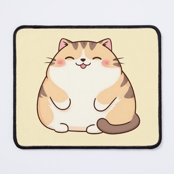 Item preview, Cute Chubby Cat | Minimalist Design with a Big Smile designed and sold by UniGift.