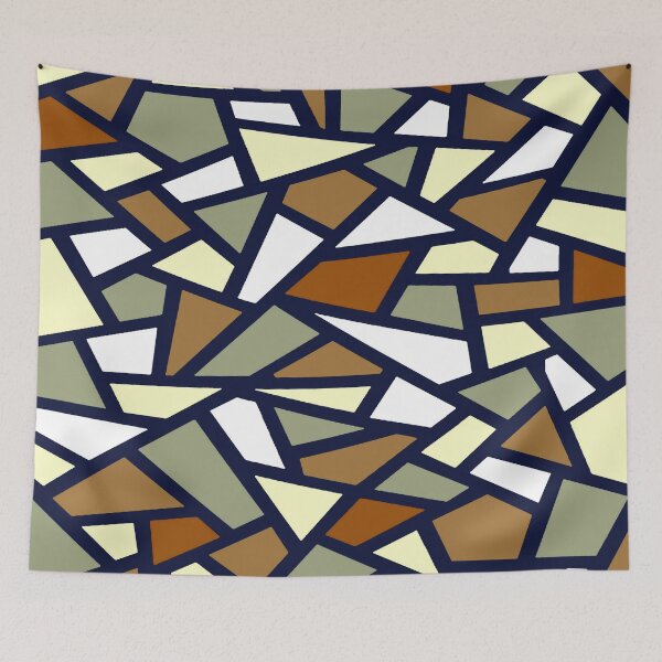 Item preview, Geodesic Abstract Pattern 2 Coffee Tan Grey White designed and sold by taiche.