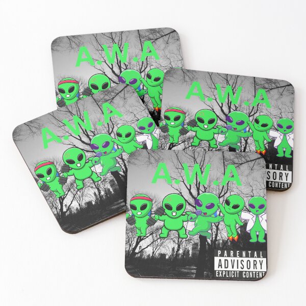 Item preview, Aliens with Attitude A.W.A Funny NWA Aliens Graphic designed and sold by CoolCrap-.