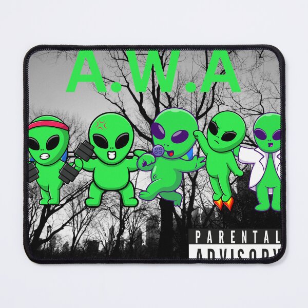 Item preview, Aliens with Attitude A.W.A Funny NWA Aliens Graphic designed and sold by CoolCrap-.