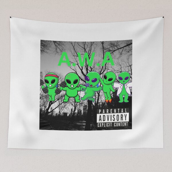 Item preview, Aliens with Attitude A.W.A Funny NWA Aliens Graphic designed and sold by CoolCrap-.