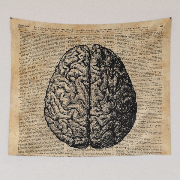 Item preview, Vintage Human Anatomy Brain Illustration Dictionary Book Page Art designed and sold by DictionaryArt.