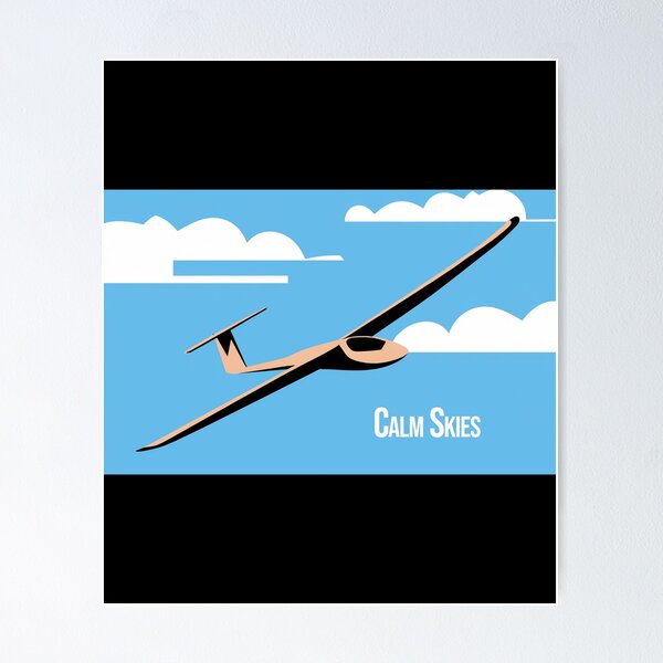 Item preview, Calm Skies Glider Plane Pilot Sailplane aerial floating soaring designed and sold by These_Prints.