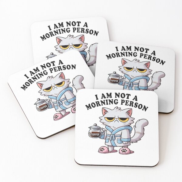Item preview, I Am Not A Morning Person - Funny Cat Coffee Lover  designed and sold by Shirt-Face.