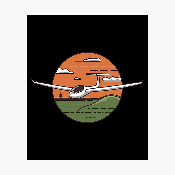 Item preview, Glider Plane Pilot Sailplane aerial floating soaring designed and sold by These_Prints.