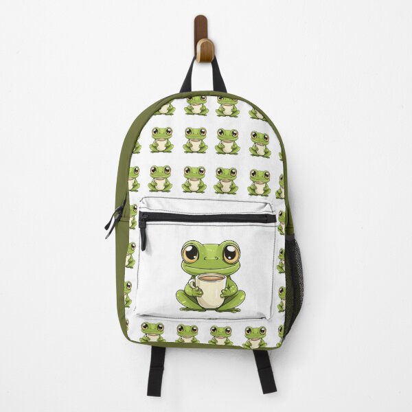 Item preview, Kwaii Frog with Coffee - HOP OVER FOR A COFFEE! designed and sold by ArtPompon.