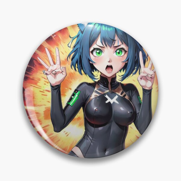 Item preview, Explosive Cybercat Girl - Anime-Inspired Digital Art designed and sold by shaynetwright.