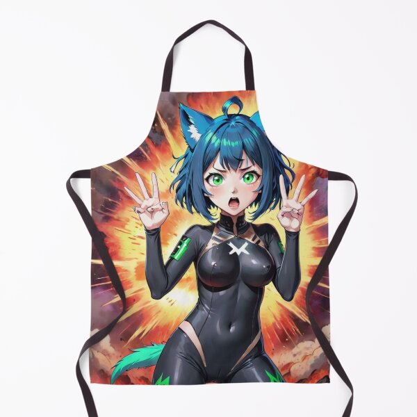 Item preview, Explosive Cybercat Girl - Anime-Inspired Digital Art designed and sold by shaynetwright.