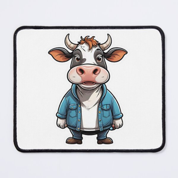 Item preview, Funny Cartoon Cow Label Design for Short Mug Magnetic Hat designed and sold by TODPESIGN.