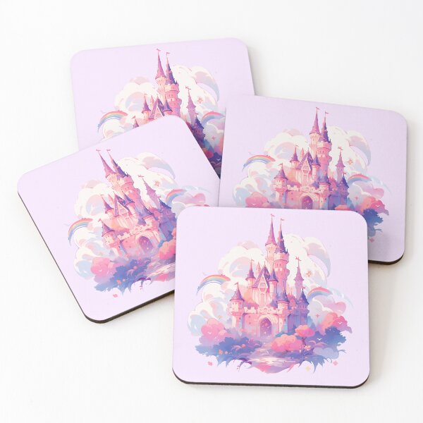 Item preview, Magical dreamy princess pink castle in the clouds designed and sold by WoollenLlama.