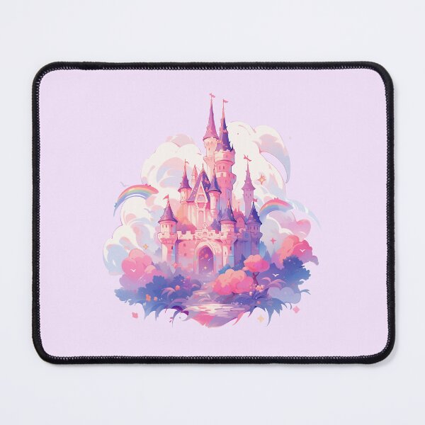 Item preview, Magical dreamy princess pink castle in the clouds designed and sold by WoollenLlama.