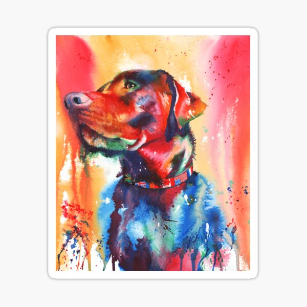 A Coat of Many Colours - Labrador dog Sticker