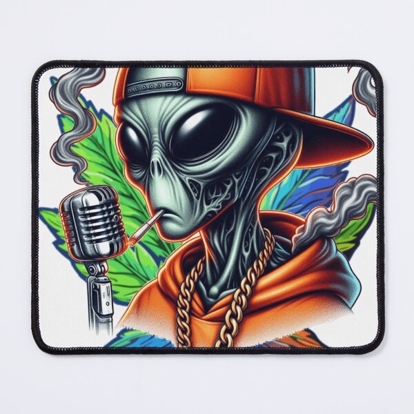 Item preview,  alieno con cappellino da rapper fuma marijuana designed and sold by Shop2s.