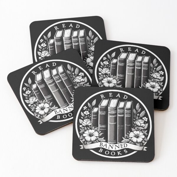 Item preview, Read Banned Books Floral Monochromatic designed and sold by TomFrontierArt.