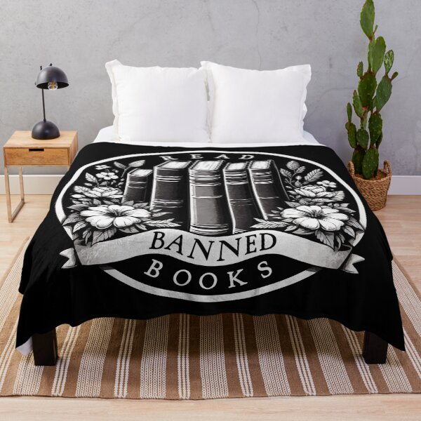 Item preview, Read Banned Books Floral Monochromatic designed and sold by TomFrontierArt.