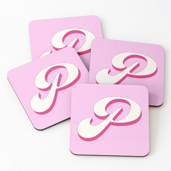 Item preview, P Letter Initial Monogram Retro Pink  designed and sold by Serendipity Studios.