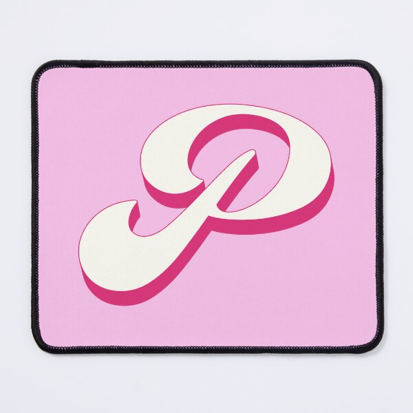 Item preview, P Letter Initial Monogram Retro Pink  designed and sold by Serendipity Studios.