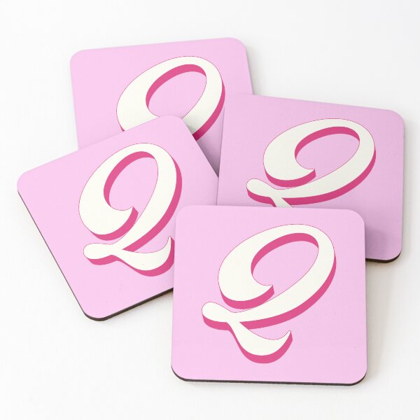 Item preview, Q Letter Initial Monogram Retro Pink  designed and sold by Serendipity Studios.