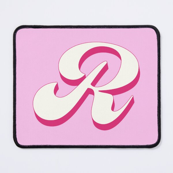 Item preview, R Letter Initial Monogram Retro Pink  designed and sold by Serendipity Studios.