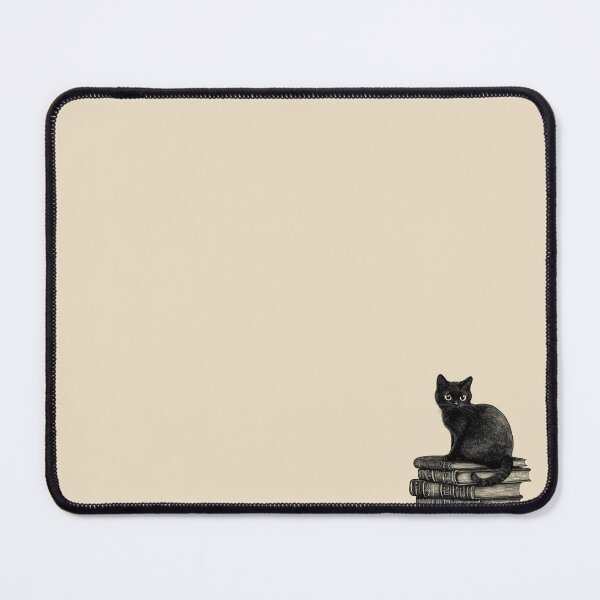 Item preview, Black Cat and Books - Small Image Light Background designed and sold by msliewdesign.