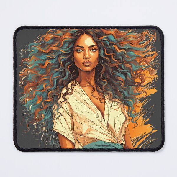 Item preview, beautiful girl with colorful curly hair designed and sold by All-About-Life.