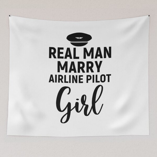 Item preview, Real Man Marry Airline Pilot Girl Funny Essential for Pilot Woman designed and sold by Angie-Atelier.