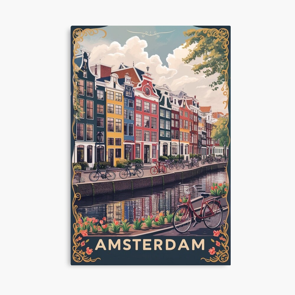 Amsterdam Vintage Travel Poster Photographic Print