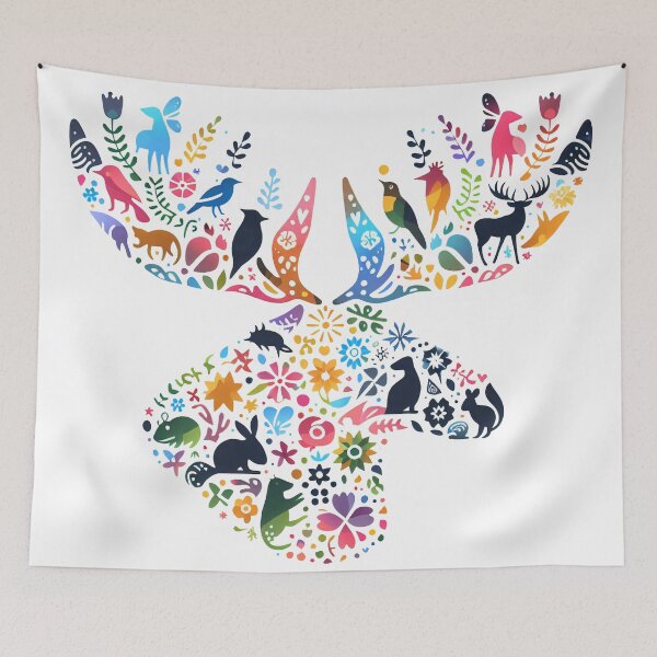 Item preview, Scandinavian Folk art - Moose Head  designed and sold by FOLK ART FUSION by heidiannemorris.