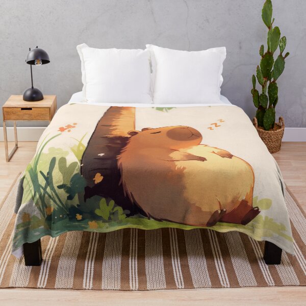 Artikelvorschau, Capybara macht ein Nickerchen unter einer Palme entworfen und verkauft von AshiraCreations.