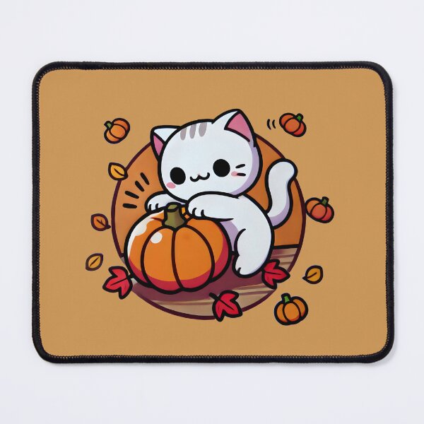 Item preview, Cat Playing with Pumpkin designed and sold by kitty-kingdom.