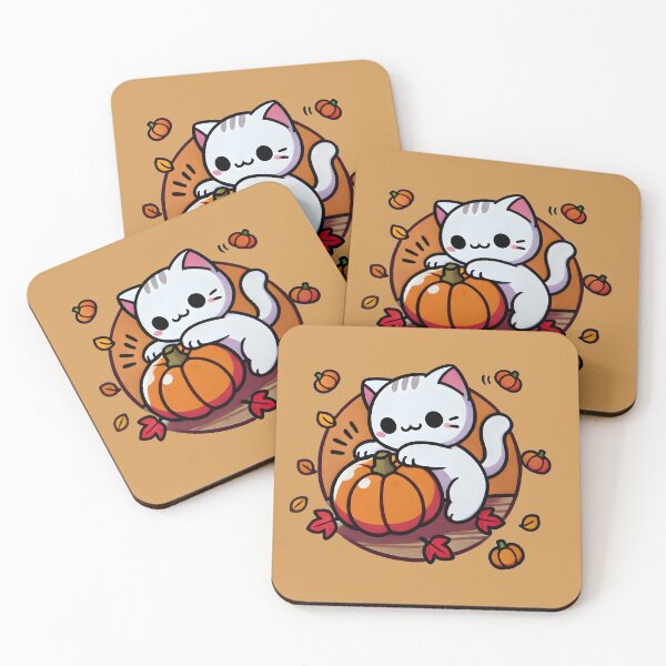 Item preview, Cat Playing with Pumpkin designed and sold by kitty-kingdom.