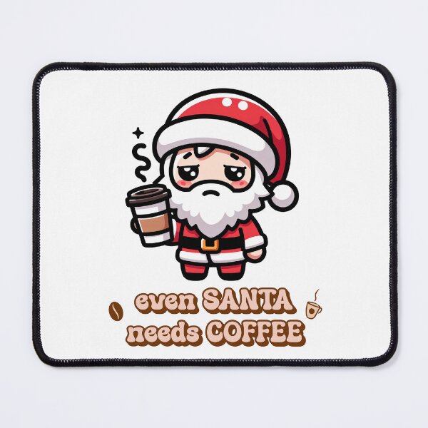 Item preview, Even Santa needs coffee - cute kawaii Xmas design for coffee lovers! designed and sold by geetarv.