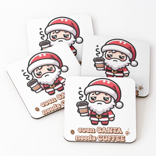 Item preview, Even Santa needs coffee - cute kawaii Xmas design for coffee lovers! designed and sold by geetarv.