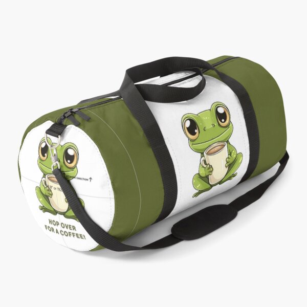 Item preview, Kwaii Frog with Coffee - HOP OVER FOR A COFFEE! designed and sold by ArtPompon.