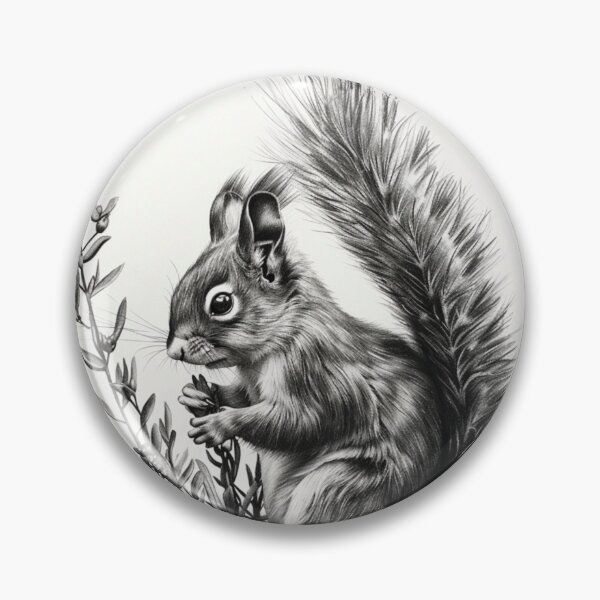 Item preview, Black and white Squirrel pencil drawing designed and sold by Pencil-Art.