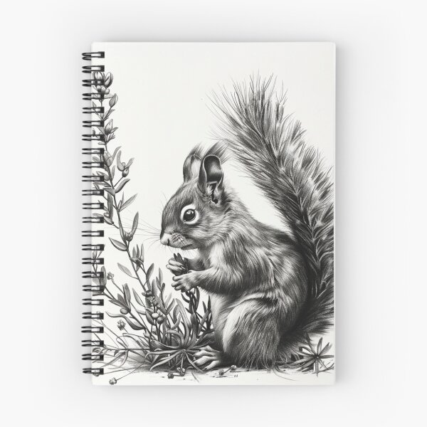 Item preview, Black and white Squirrel pencil drawing designed and sold by Pencil-Art.