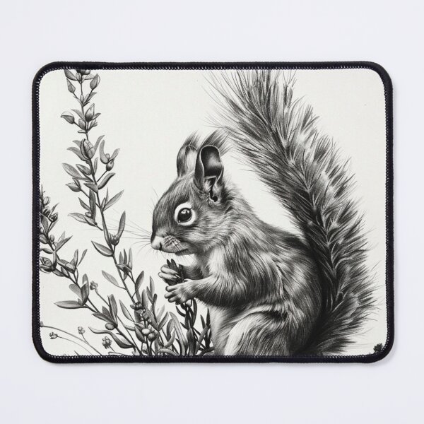 Item preview, Black and white Squirrel pencil drawing designed and sold by Pencil-Art.