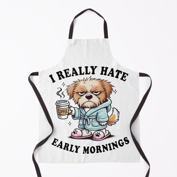 Item preview, I Really Hate Early Mornings - Funny Coffee Lover Dog Lover designed and sold by Shirt-Face.