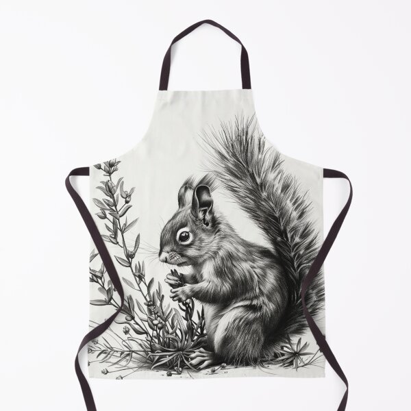 Item preview, Black and white Squirrel pencil drawing designed and sold by Pencil-Art.